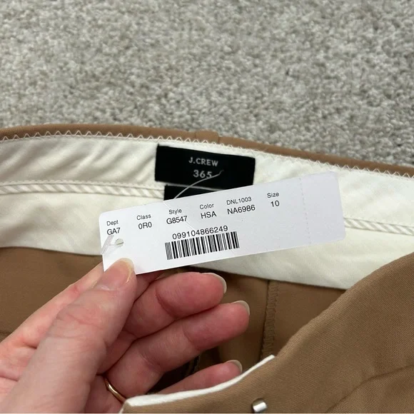 J. Crew Cameron slim cropped pant in four-season stretch NWT Size 10